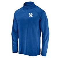 Haut léger à quart de fermeture éclair raglan strié Fanatics Royal Kentucky Wildcats pour hommes