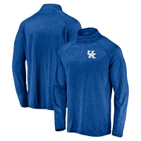 Haut léger à quart de fermeture éclair raglan strié Fanatics Royal Kentucky Wildcats pour hommes