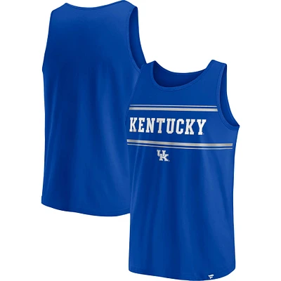 Men's Fanatics Royal Kentucky Wildcats Stripe Block Tank Top