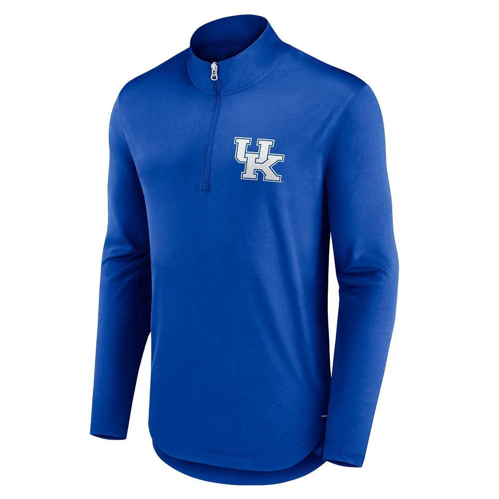 Men's Fanatics Royal Kentucky Wildcats Tough Minded Quarter-Zip Top