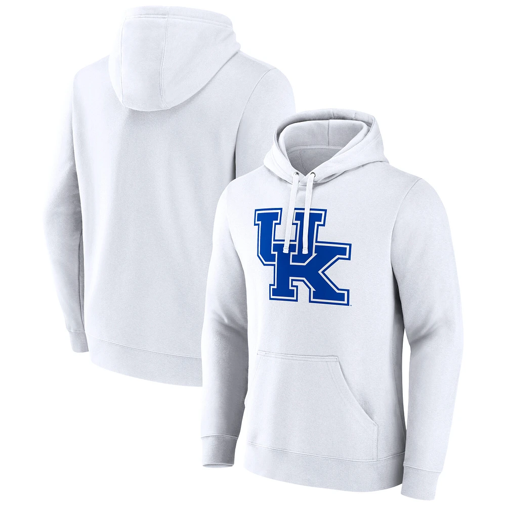 Men's Fanatics  White Kentucky Wildcats Primary Logo Pullover Hoodie