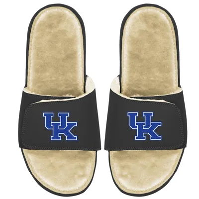 Kentucky Wildcats ISlide Faux Fur Slide Sandals - Black/Tan