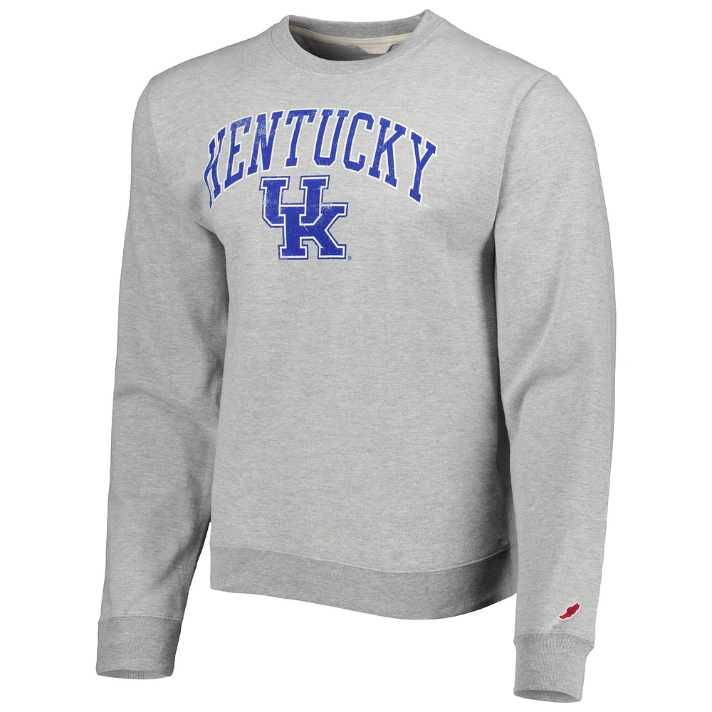 Men's League Collegiate Wear Heather Gray Kentucky Wildcats 1965 Arch Essential Lightweight Pullover Sweatshirt