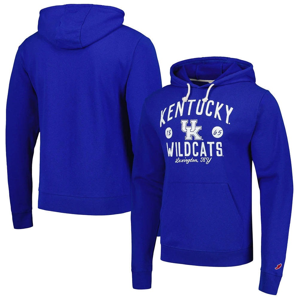 Men's League Collegiate Wear  Royal Kentucky Wildcats Bendy Arch Essential Pullover Hoodie