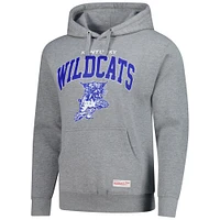 Men's Mitchell & Ness  Heather Gray Kentucky Wildcats Classic Arch Pullover Hoodie