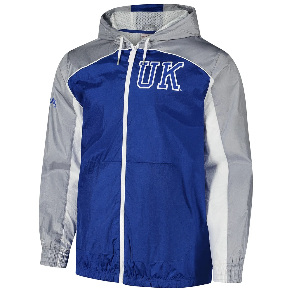 Men's Mitchell & Ness Royal Kentucky Wildcats Big Shot Premium Full-Zip Windbreaker