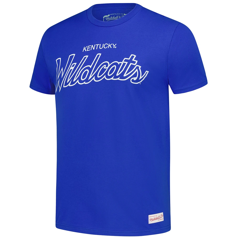 Men's Mitchell & Ness  Royal Kentucky Wildcats Elite Script T-Shirt
