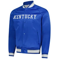 Veste légère en satin à boutons-pression et col raglan pour homme Mitchell & Ness Royal Kentucky Wildcats