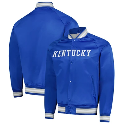 Veste légère en satin à boutons-pression et col raglan pour homme Mitchell & Ness Royal Kentucky Wildcats