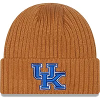 Bonnet en tricot à revers classique Kentucky Wildcats Core New Era pour homme, marron clair