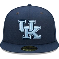 Men's New Era Navy Kentucky Wildcats Bright Undervisor 59FIFTY Fitted Hat