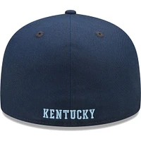 Men's New Era Navy Kentucky Wildcats Bright Undervisor 59FIFTY Fitted Hat