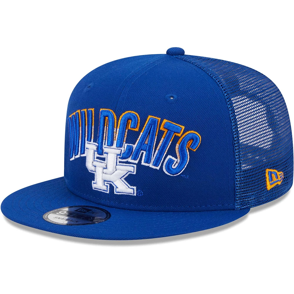 Casquette Snapback 9FIFTY Royal Kentucky Wildcats Grade Trucker New Era pour homme