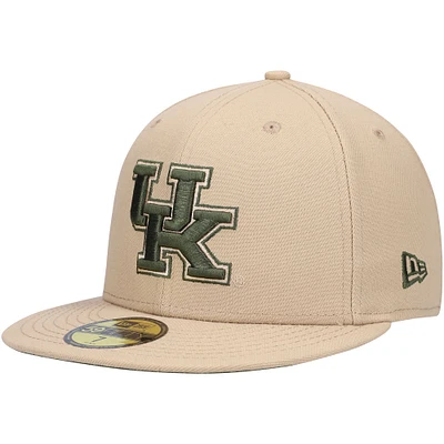 Men's New Era Tan Kentucky Wildcats Camel & Rifle 59FIFTY Fitted Hat