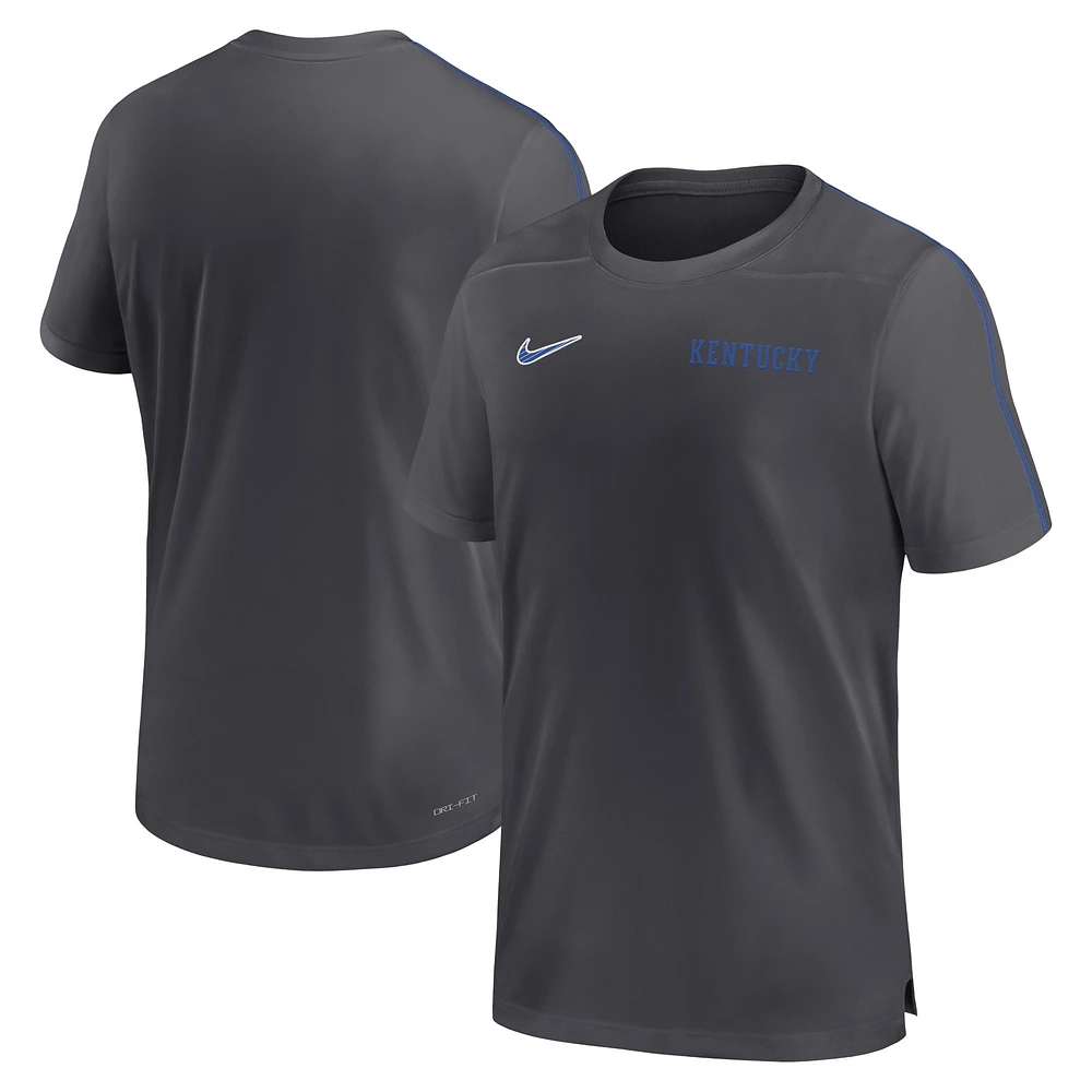 Haut de performance Nike Anthracite Kentucky Wildcats 2024 Sideline Coach pour homme