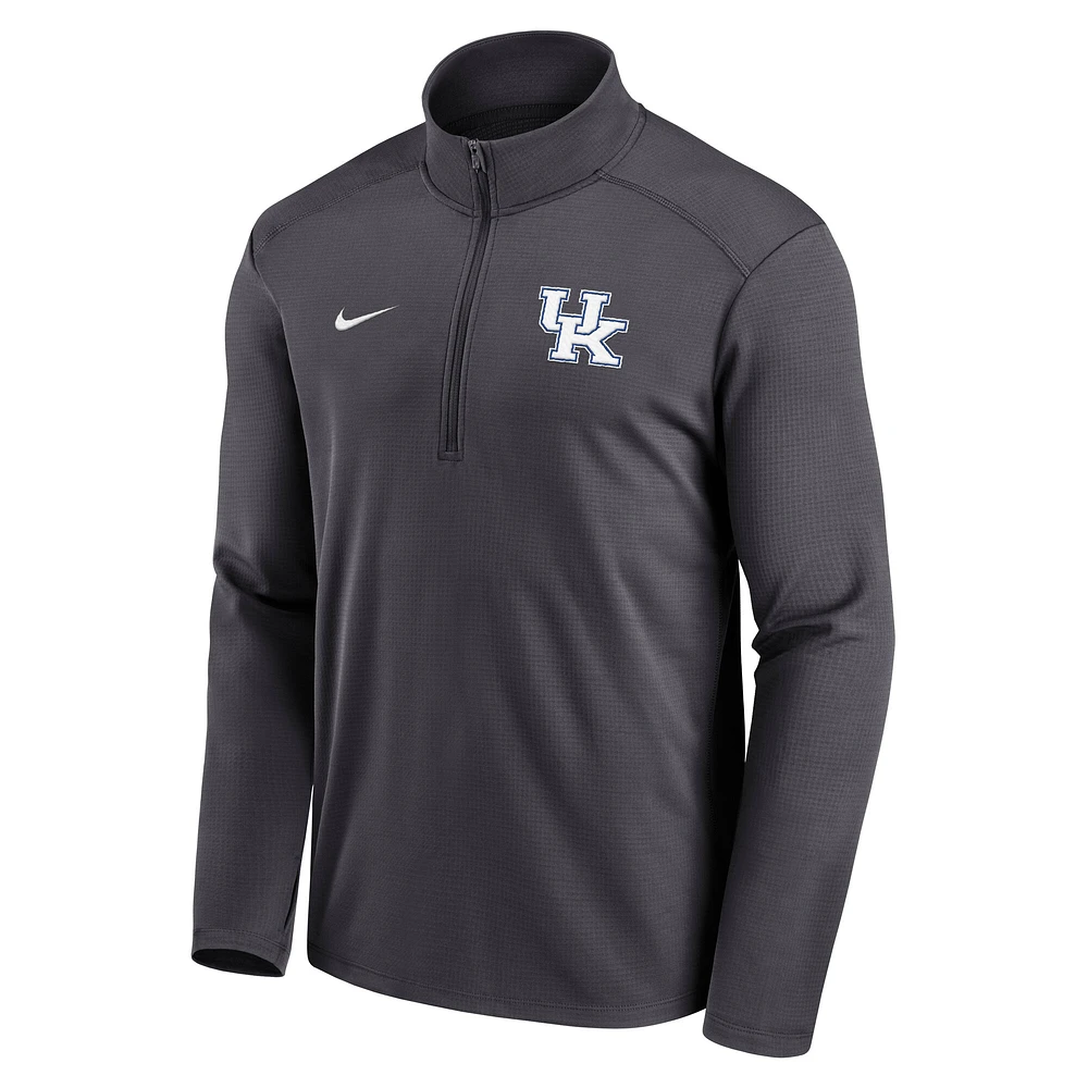 Haut à demi-zip Nike Anthracite Kentucky Wildcats Primetime Pacer Performance pour homme