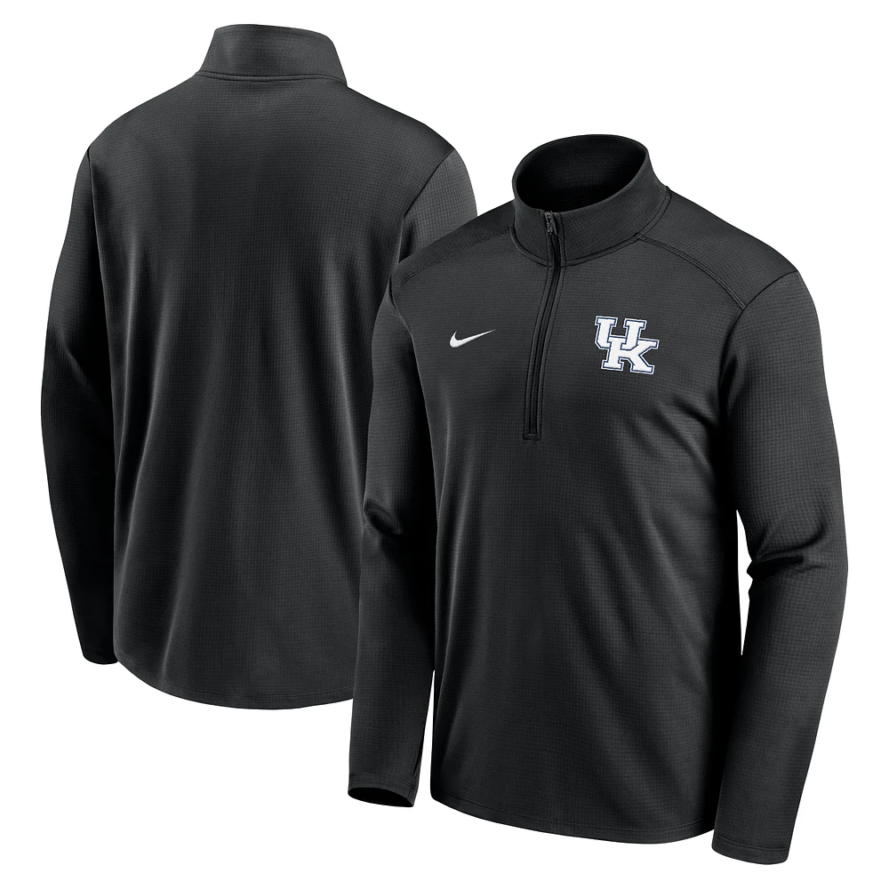 Haut à demi-zip Nike noir Kentucky Wildcats Primetime Pacer Performance pour homme