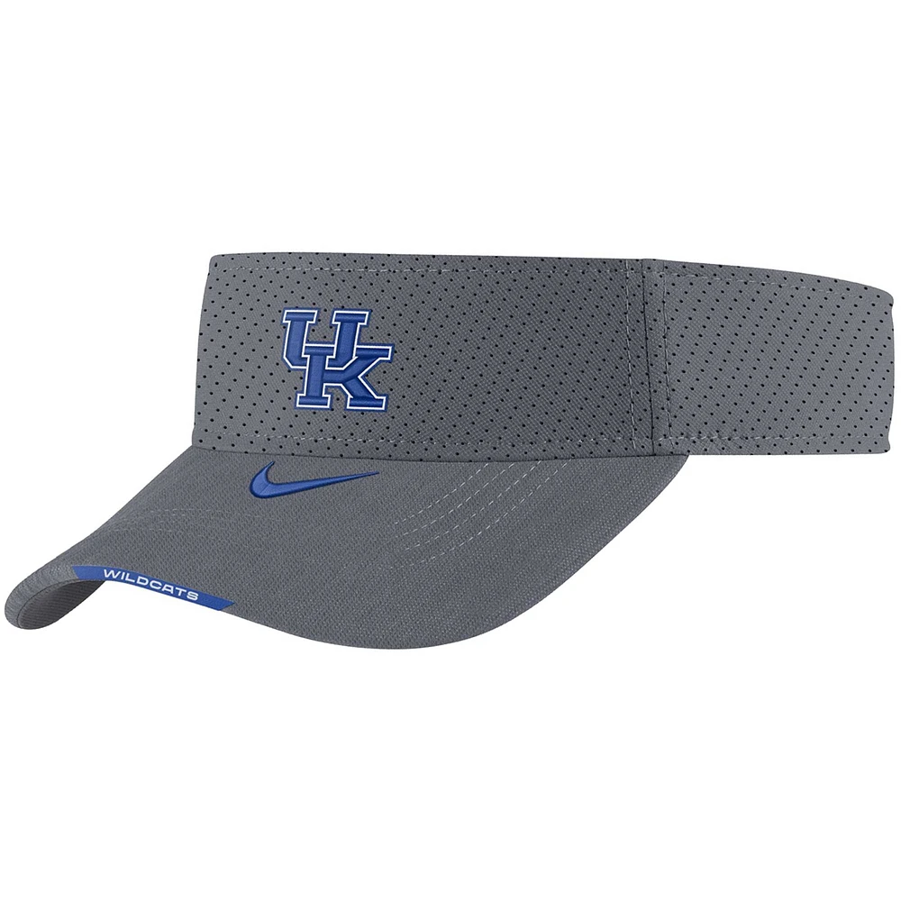 Visière de performance Nike Kentucky Wildcats 2021 Sideline pour homme, grise