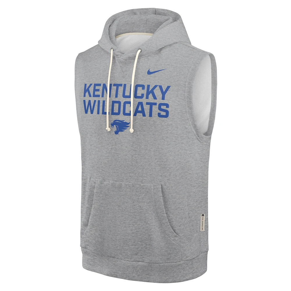 Sweat à capuche sans manches Nike gris chiné Kentucky Wildcats 2025 pour homme