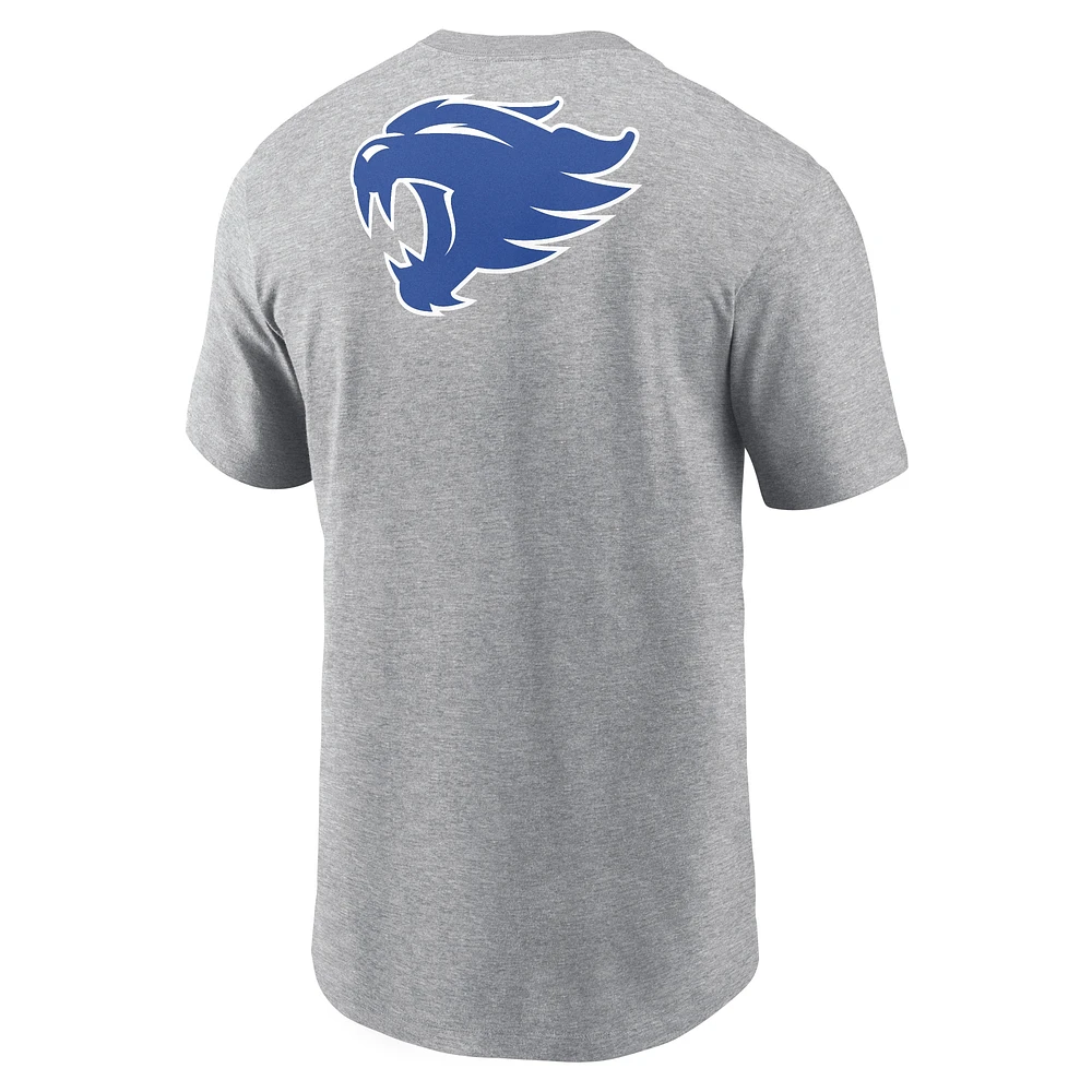 Men's Nike Heather Gray Kentucky Wildcats Campus 2-Hit Primary Mascot T-Shirt