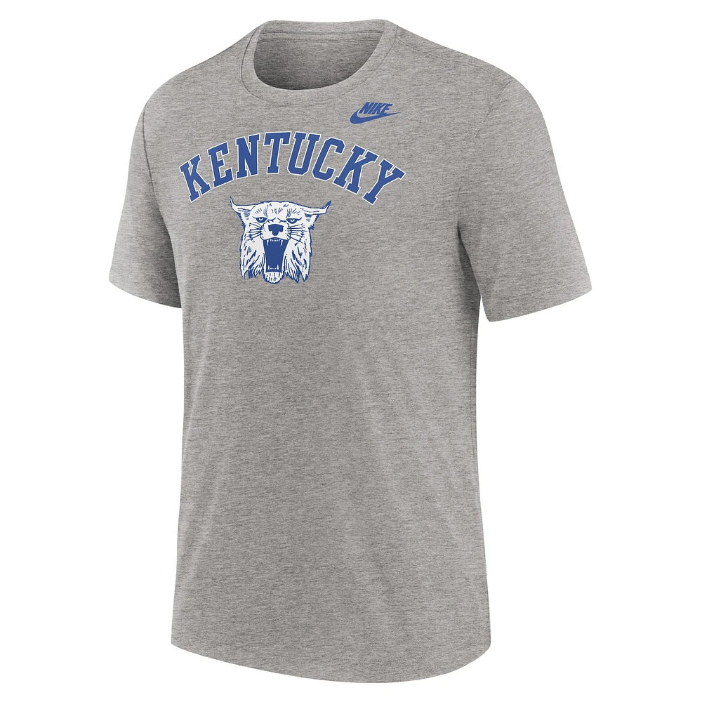Men's Nike Heather Gray Kentucky Wildcats Legacy Arch Tri-Blend T-Shirt