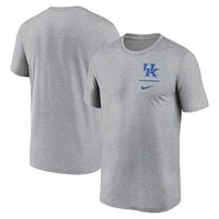 T-shirt Nike pour homme avec logo principal et légende des Kentucky Wildcats, gris chiné