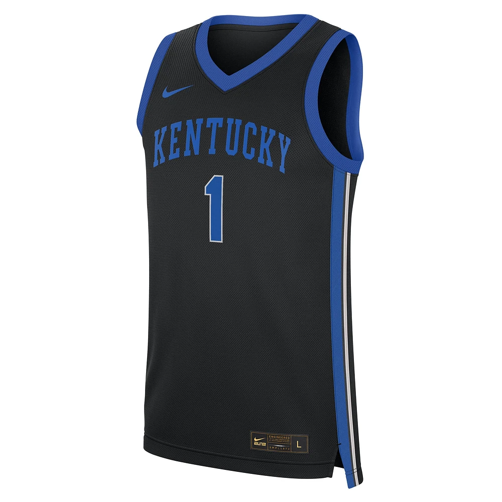 Maillot réplique alternatif noir Nike #1 Kentucky Wildcats pour homme