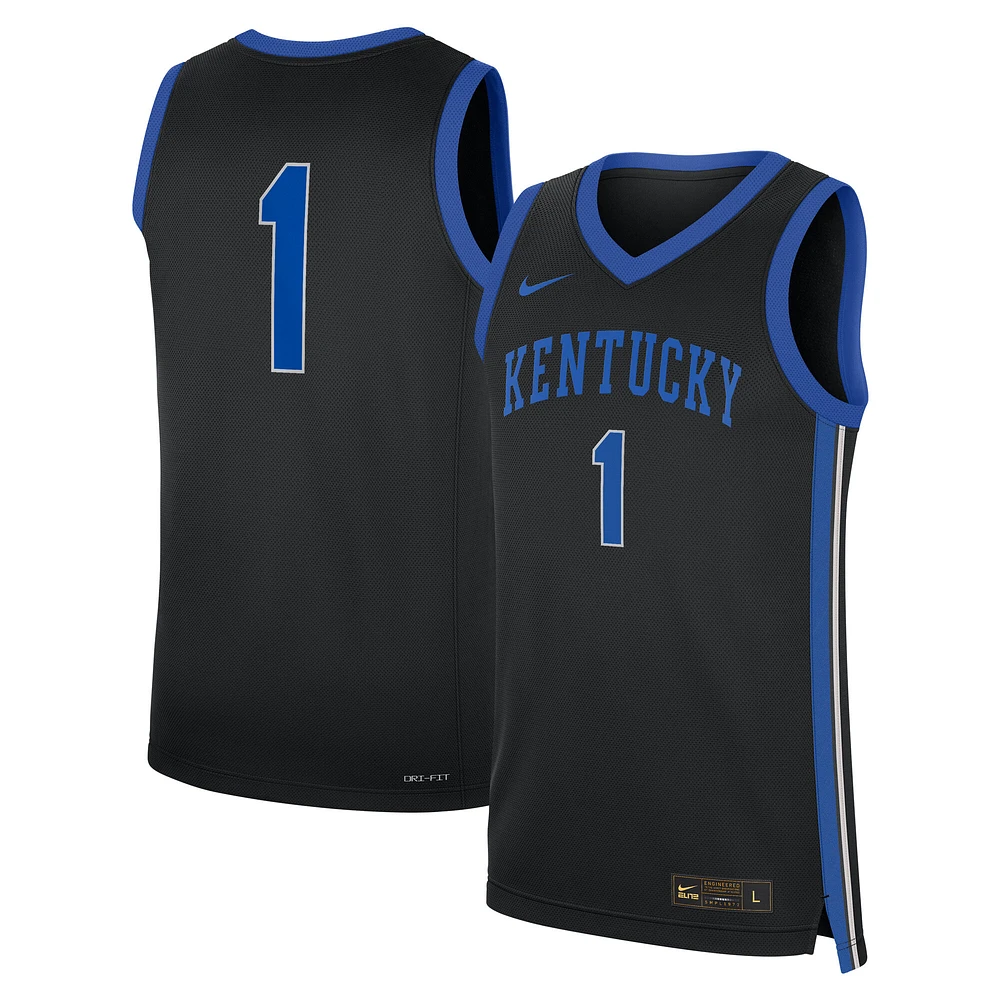 Maillot réplique alternatif noir Nike #1 Kentucky Wildcats pour homme