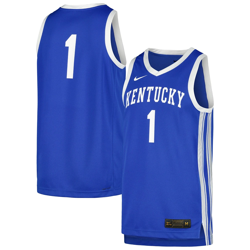 Maillot Nike #1 Royal Kentucky Wildcats Réplique pour Homme