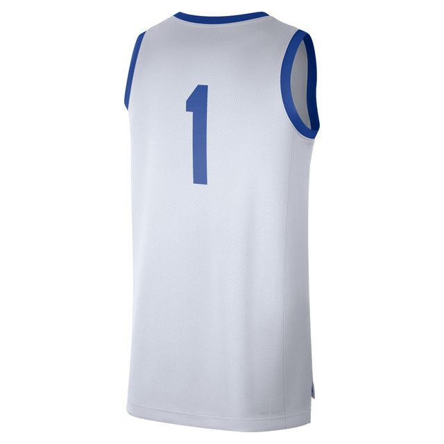 Maillot Nike #1 pour hommes, réplique des Wildcats du Kentucky, blanc/Royal