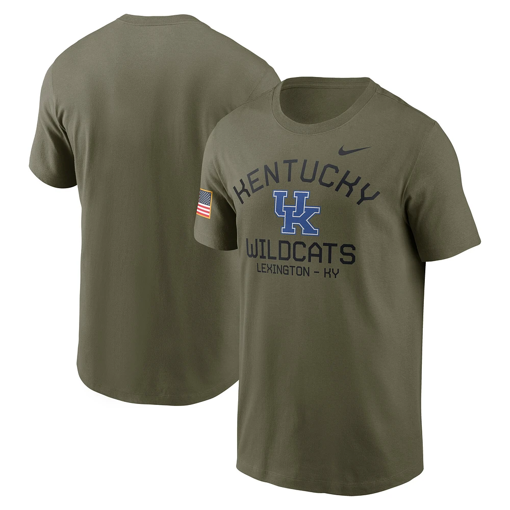 T-shirt de performance Nike Olive Kentucky Wildcats 2024 Military Appreciation pour homme