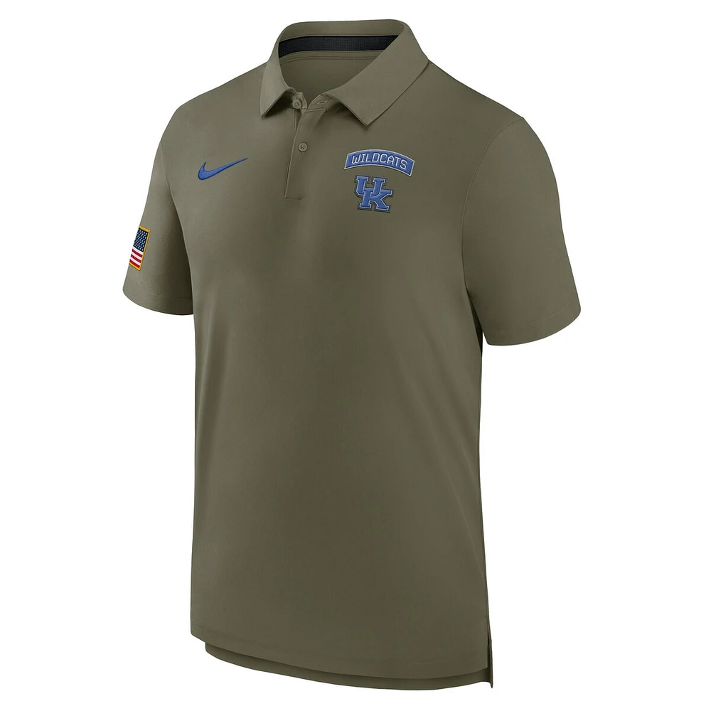 Polo Nike Olive Kentucky Wildcats 2024 Military Appreciation Tour Performance pour homme