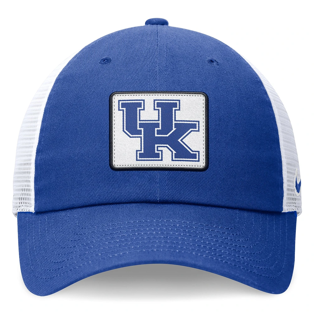 Casquette réglable Nike Royal/White Kentucky Wildcats Primetime Club Trucker pour homme