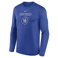 Men's Nike Royal Kentucky Wildcats 2024 On-Court Basketball Practice Legend Performance Long Sleeve T-Shirt