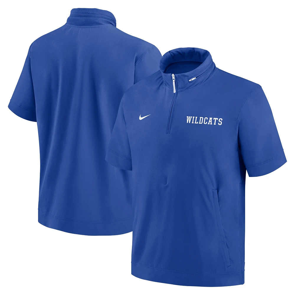 Veste à capuche et demi-zip Nike Royal Kentucky Wildcats 2024 Sideline Coach pour homme