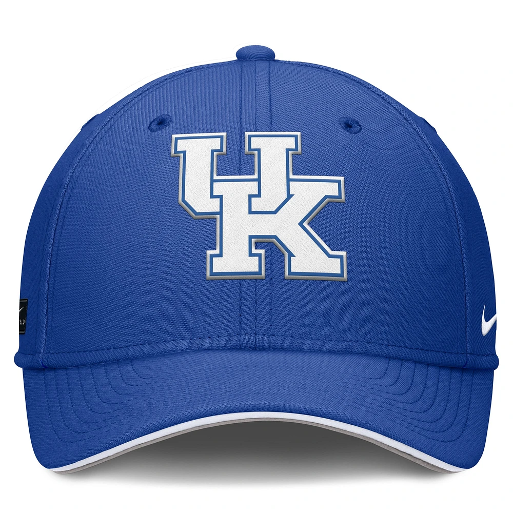 Men's Nike Royal Kentucky Wildcats 2025 Dugout Coaches Rise Swoosh Performance Flex Hat