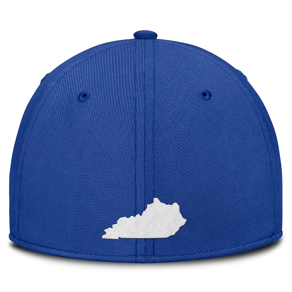Men's Nike Royal Kentucky Wildcats 2025 Dugout Coaches Rise Swoosh Performance Flex Hat