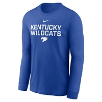 T-shirt Nike Royal Kentucky Wildcats 2025 Performance à manches longues pour homme