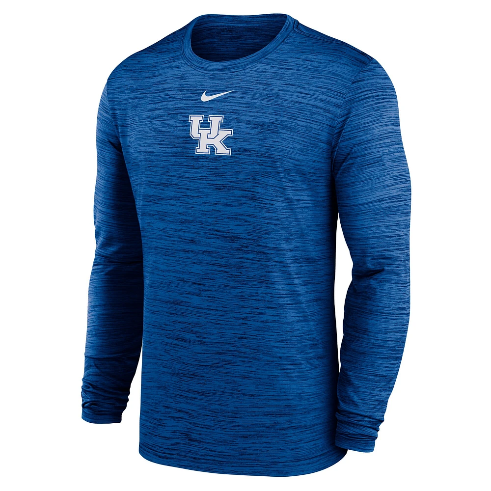 Men's Nike Royal Kentucky Wildcats 2025 Sideline Velocity Performance Long Sleeve T-Shirt