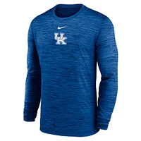 Men's Nike Royal Kentucky Wildcats 2025 Sideline Velocity Performance Long Sleeve T-Shirt