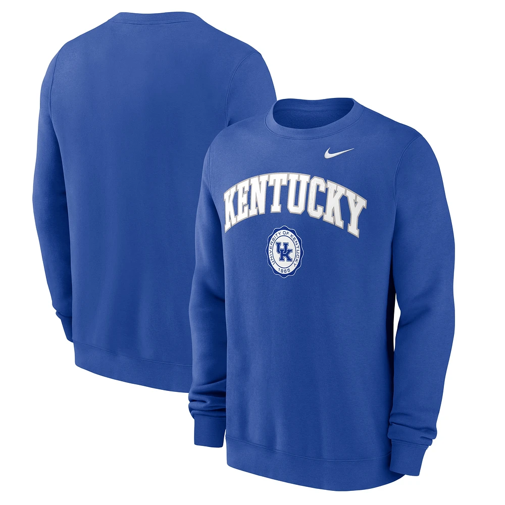 Sweat-shirt à capuche Nike Royal Kentucky Wildcats Arched Seal pour homme