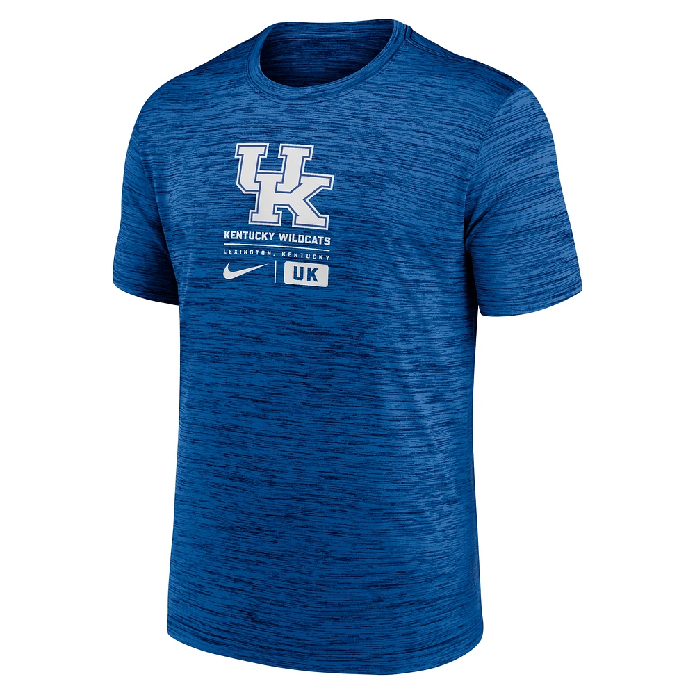 T-shirt Nike Royal Kentucky Wildcats Campus Center Block Velocity Performance pour homme