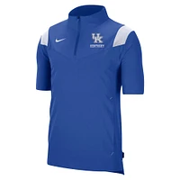 Men's Nike Royal Kentucky Wildcats Coach Short Sleeve Quarter-Zip Jacket