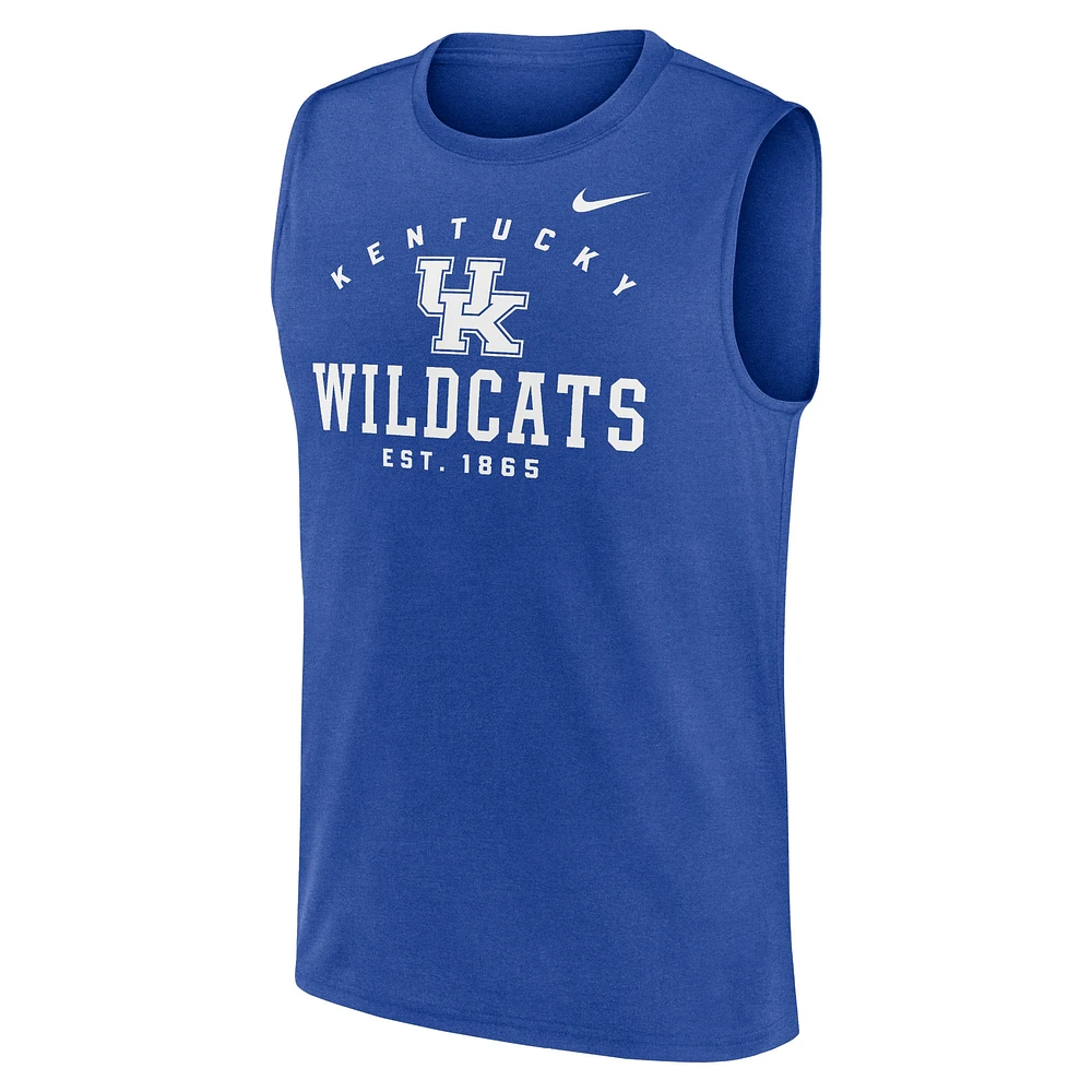 Men's Nike Royal Kentucky Wildcats Primetime Legend Lock Up Performance Muscle Tank Top