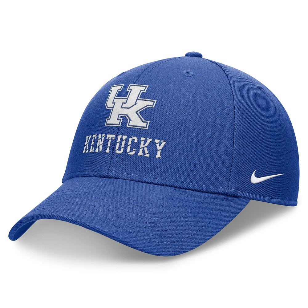 Casquette réglable Nike Royal Kentucky Wildcats Primetime Rise pour homme