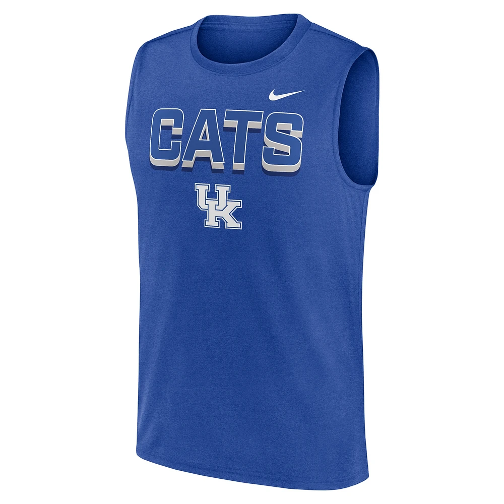 Men's Nike Royal Kentucky Wildcats Primetime Tricode Legend Performance Tank Top