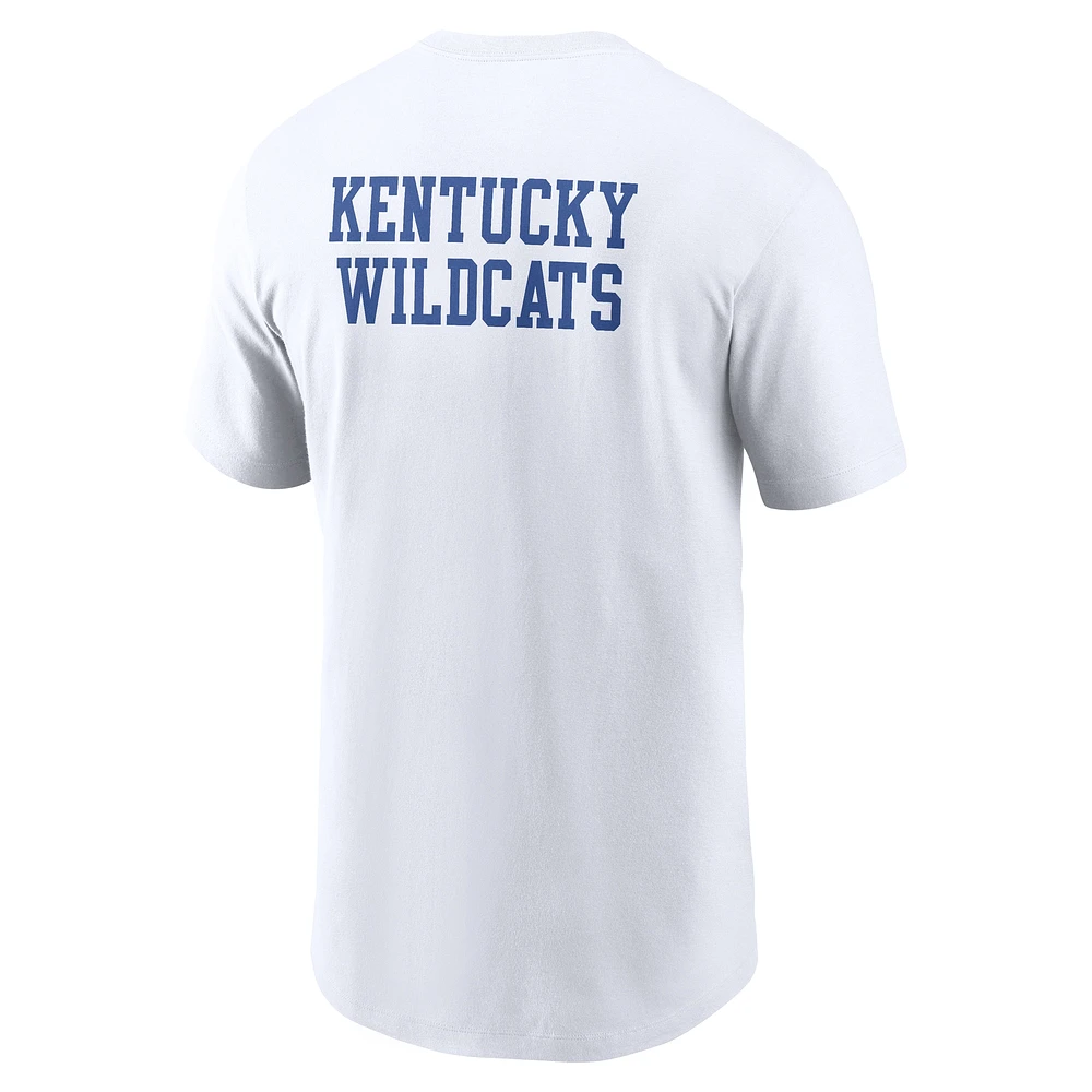Men's Nike White Kentucky Wildcats 2-Hit Stacked T-Shirt