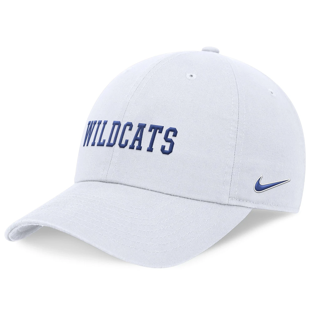 Casquette réglable Nike blanche Kentucky Wildcats 2024 On-Field Club pour homme