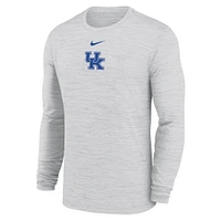 Men's Nike White Kentucky Wildcats 2025 Sideline Velocity Performance Long Sleeve T-Shirt