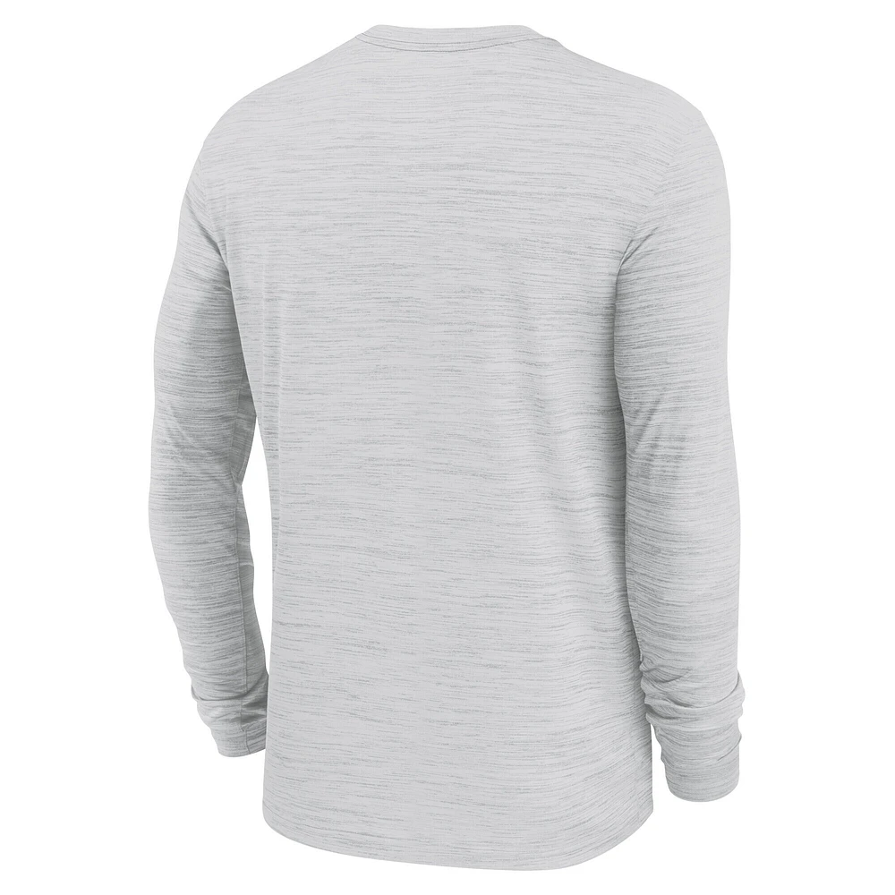 Men's Nike White Kentucky Wildcats 2025 Sideline Velocity Performance Long Sleeve T-Shirt